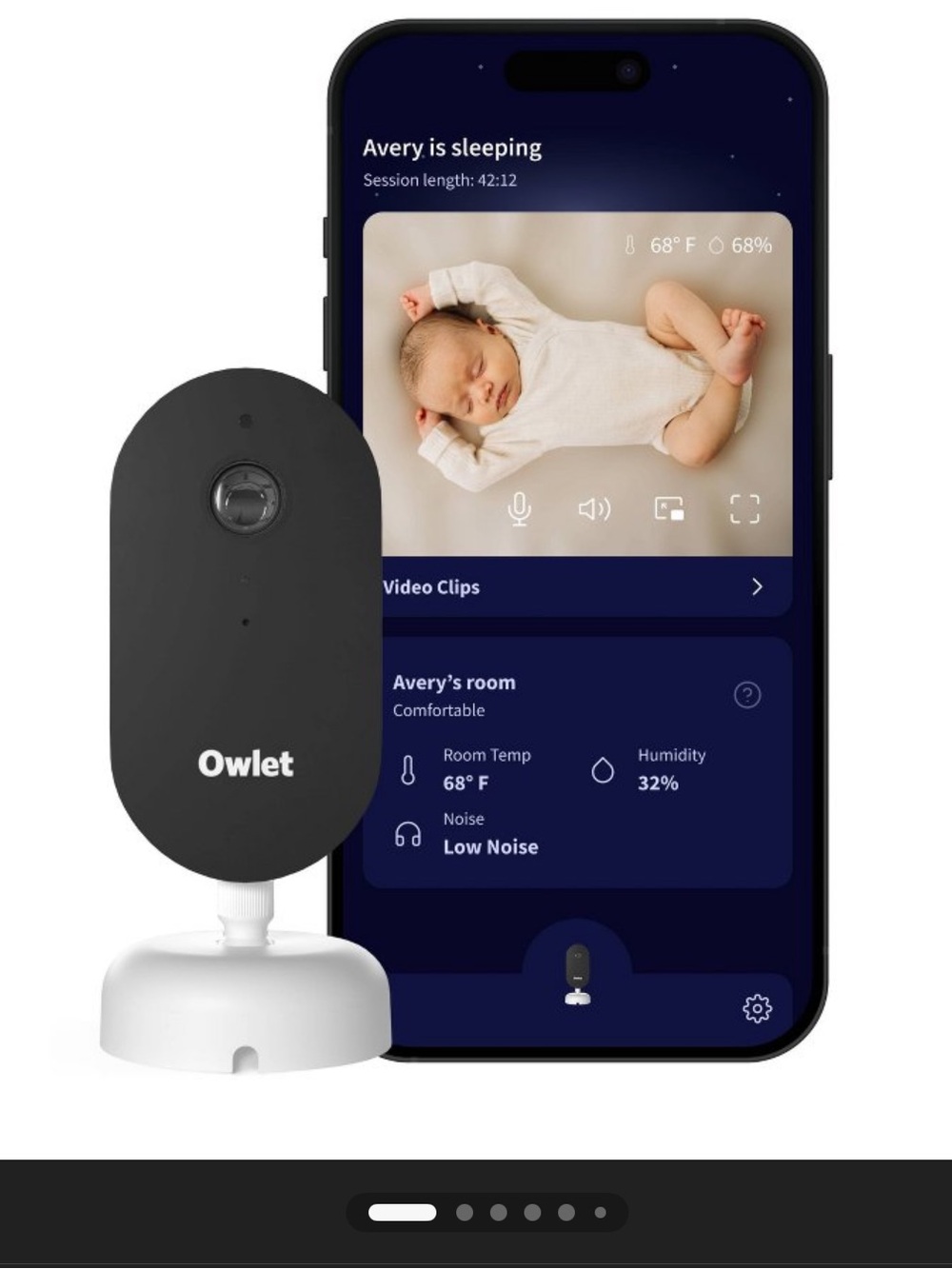 Owlet Dream Sight (Gen 3) Smart 2K HD Digital Video Baby Monitor - White
